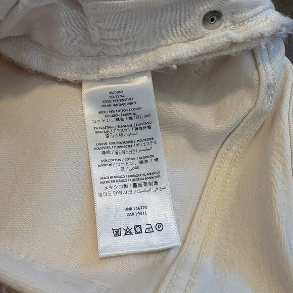 RE/DONE Women’s Originals 70s Stove Pipe Jeans in Vintage White size 26 NWT - Picture 4 of 8